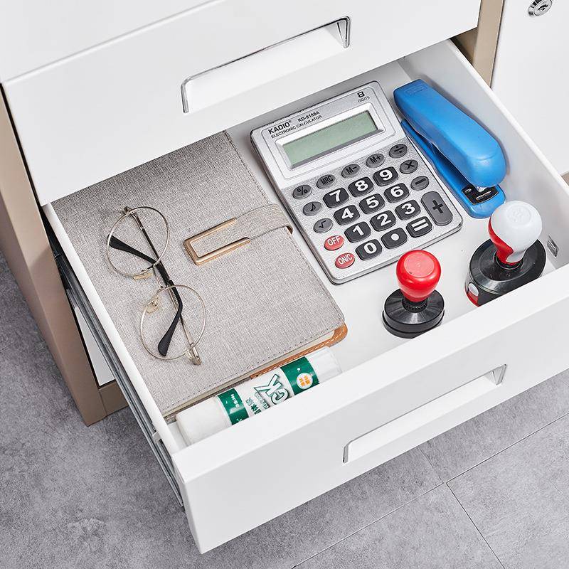 CDA办公矮柜文件铁皮柜锁小柜子带储物收纳置物屉柜打印机放置柜