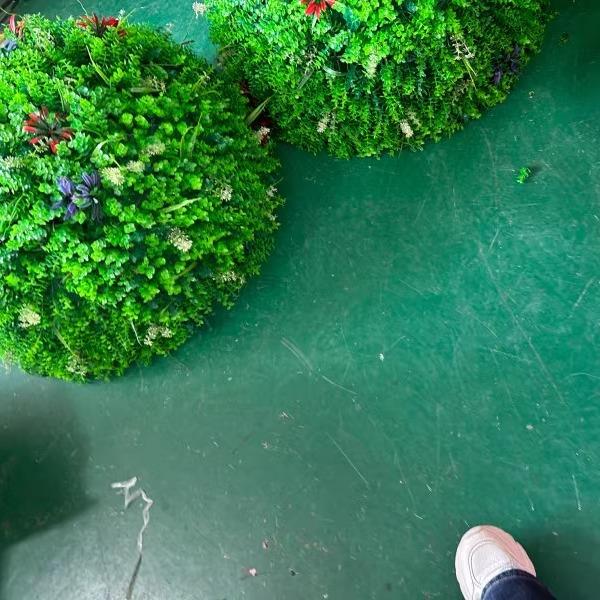 6179户外绿球井盖遮挡装饰品空心仿田真绿植园尤加利带花植草米兰