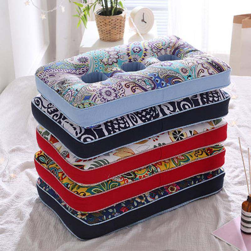 xyt粗布三耳枕枕老人护耳枕纯荞麦壳孔枕头枕芯带老孔头成F756967