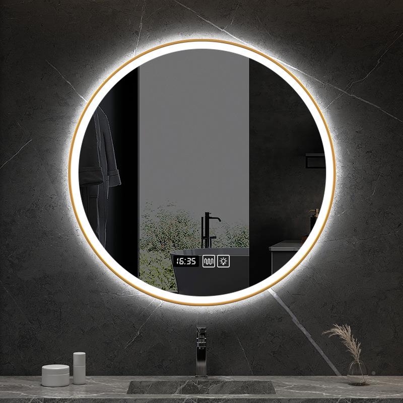 智能浴室带铝边框774发光led圆带灯壁形挂防雾卫生间镜镜子触镜摸