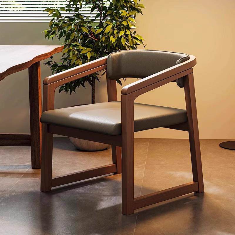 茶桌椅餐中椅家NYR用椅餐桌新式实木椅子靠背椅茶台凳子茶主人椅