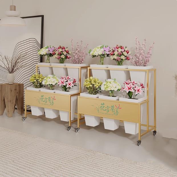 摆摊带子可5541移动花架多醒花鲜花展层示架铁牌艺多架层鲜花婚庆