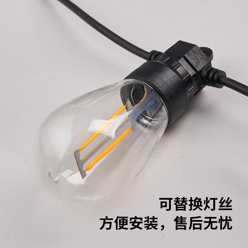 2025LED户防水BWB灯1串S4灯丝灯串E2外7跑马灯营地露营氛围