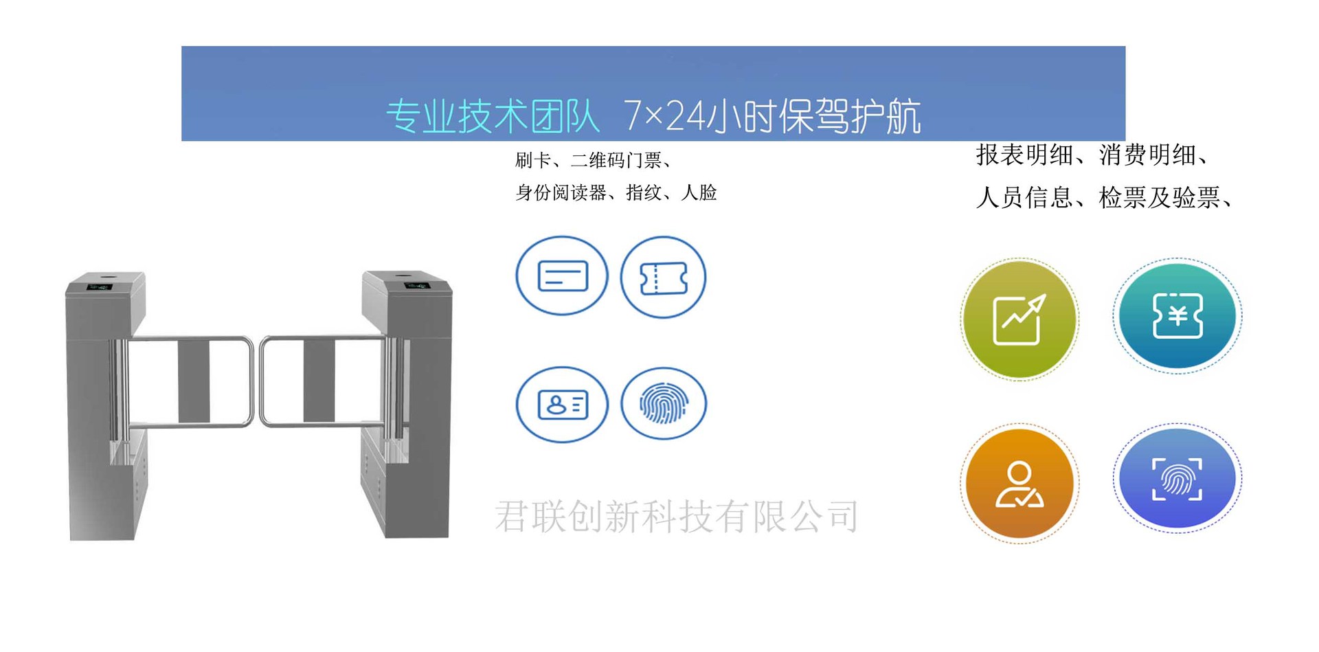 三辊闸检票君联智慧报表统计