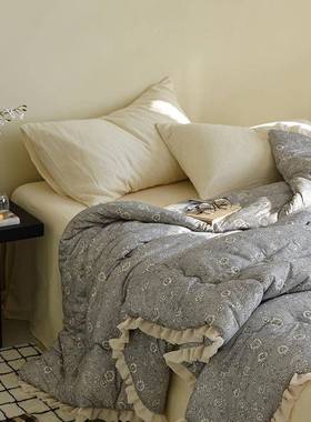 版云LYX20241朵棉花韩糖针织棉花边双人机洗大豆纤被芯四季维裸可