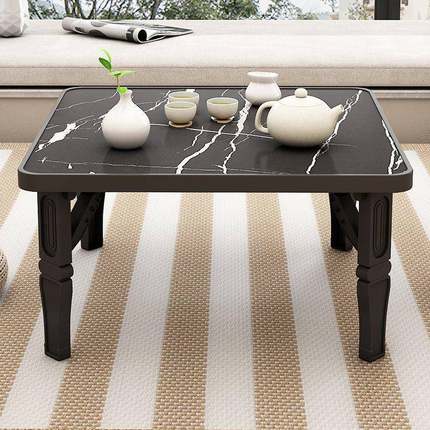 可折叠正方炕家形用多功能简易桌吃饭小XOX方桌床上榻米榻飘窗矮