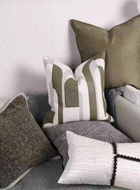 样房抱枕轻奢简约现板代软装沙发客间厅靠垫方枕板样酒SDK店抱枕