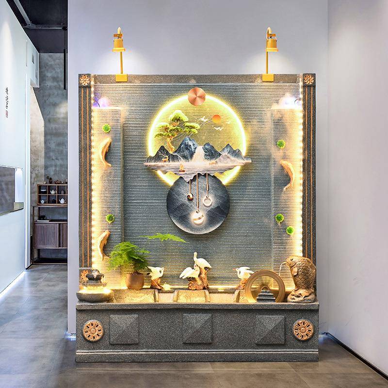 欧式循环水流水客喷KPN泉厅水屏幕墙风公司店铺客厅玄装饰造景摆