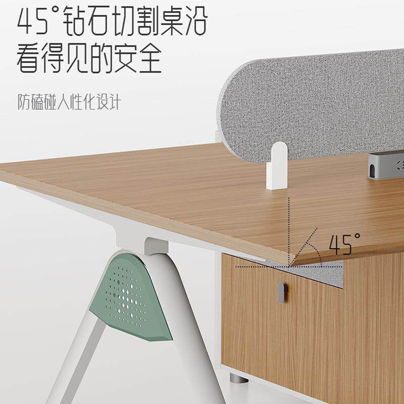 -百新款职员公桌简约现代2人4人员办工位卡桌座子电脑桌办公椅组