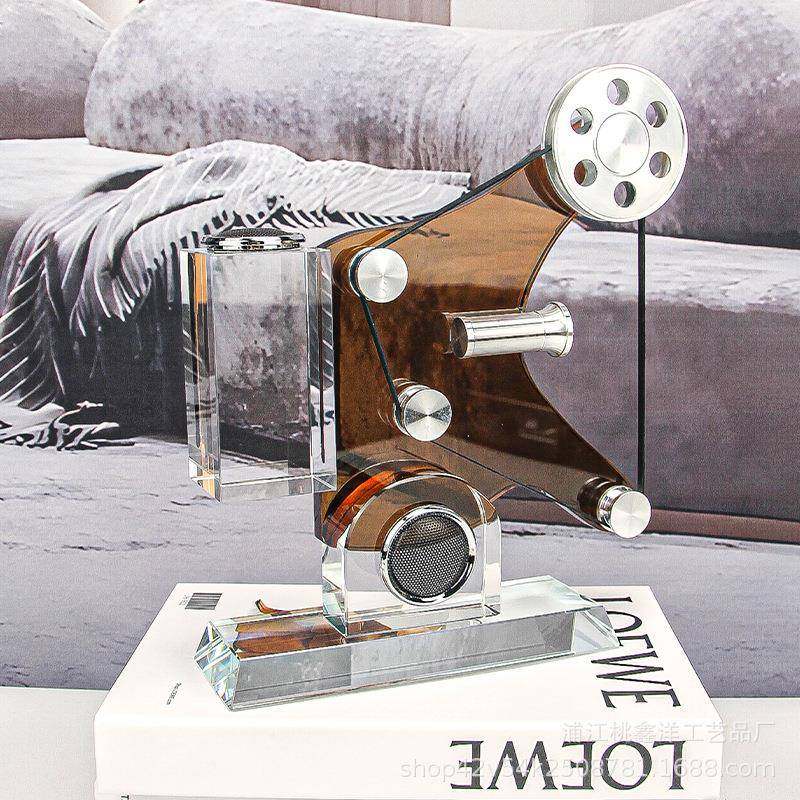 现代复古立式放映机水艺晶摆房件样BJ-LSH00板售楼部客厅民宿墅玄