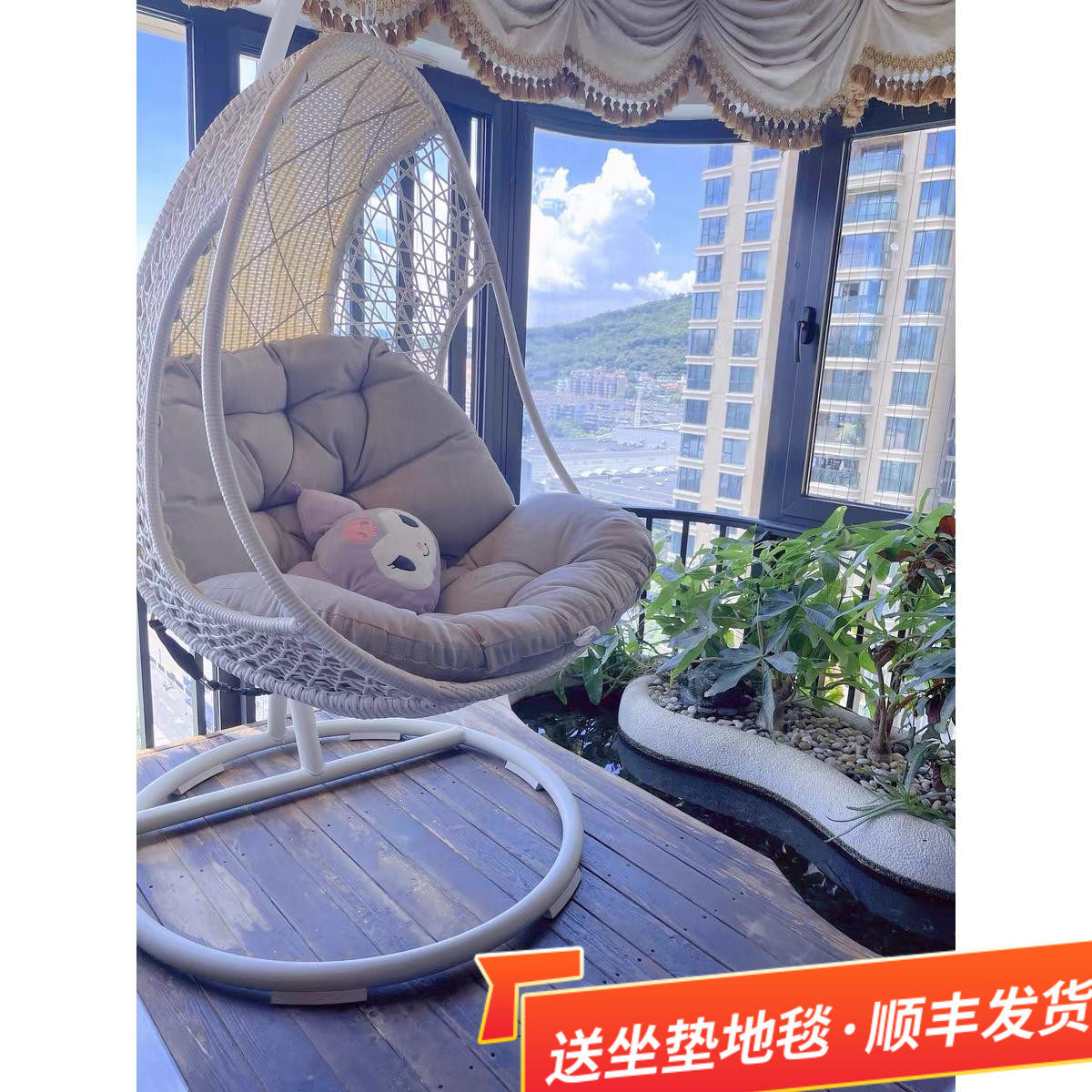 KI9S品质单人吊篮藤椅秋千阳台吊椅室内懒人家用户外庭院网红休闲