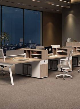 办公桌椅组合4位办约位公室职员屏人风工办公桌6人简现SS05569代