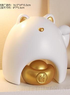 正品创意轻奢招财猫摆玄关件客厅居装饰办公室好家物开业乔迁居新