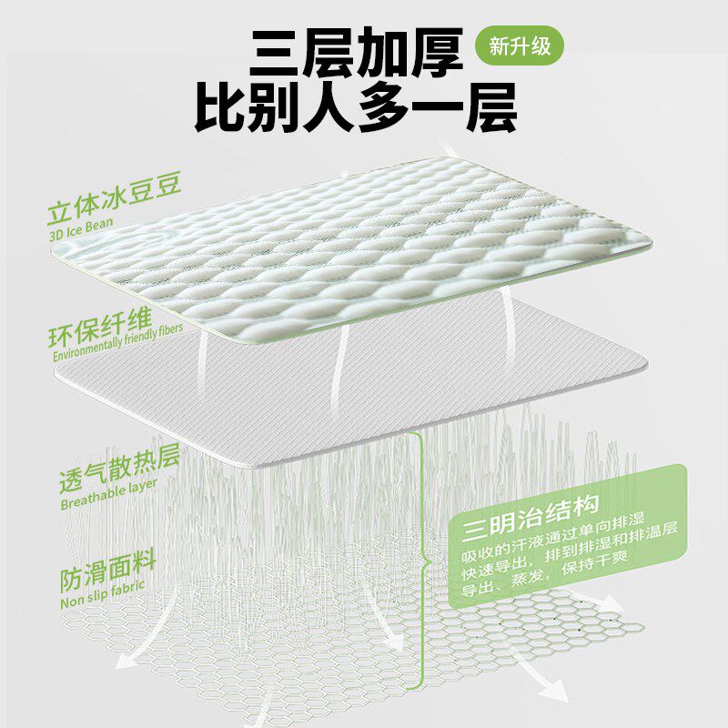 夏季冰丝凉席2024新款冰豆豆可机洗学生宿舍软席子家用凉感席定制