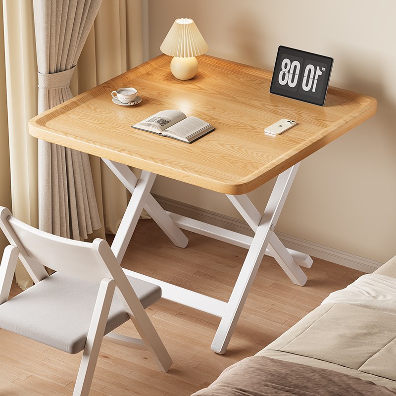家用折叠床边桌出租屋卧室床边桌墙边小窄桌床边桌子正方形桌书桌
