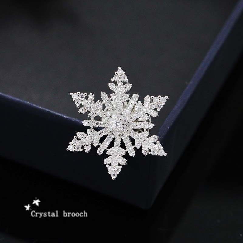 日韩气质雪花胸针女满钻胸花衣领配饰百搭创意小别针装饰领扣领针