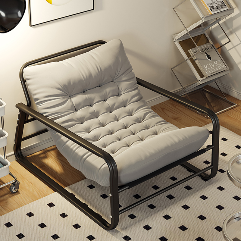 简约现代铁艺沙发椅子休闲躺椅出租房小户型客厅卧室双人懒人沙发