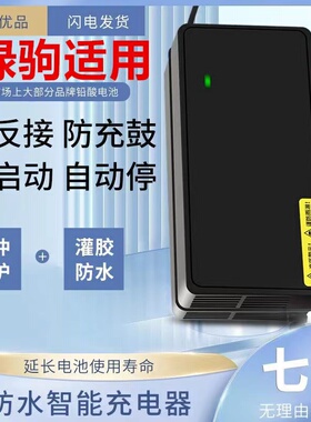 防水款适用于绿驹电动车电瓶 充电器4812AHV60V72V20AH30A灌胶型