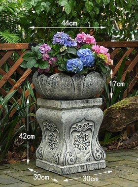 庭院花园布置民宿景观花盆架仿石别墅院子装饰造景落地大摆件