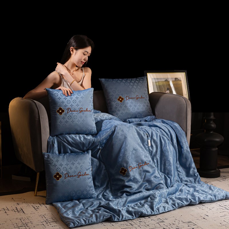 欧式高档两用抱枕被贡缎提花汽车靠垫二合一折叠沙发枕头被空调被