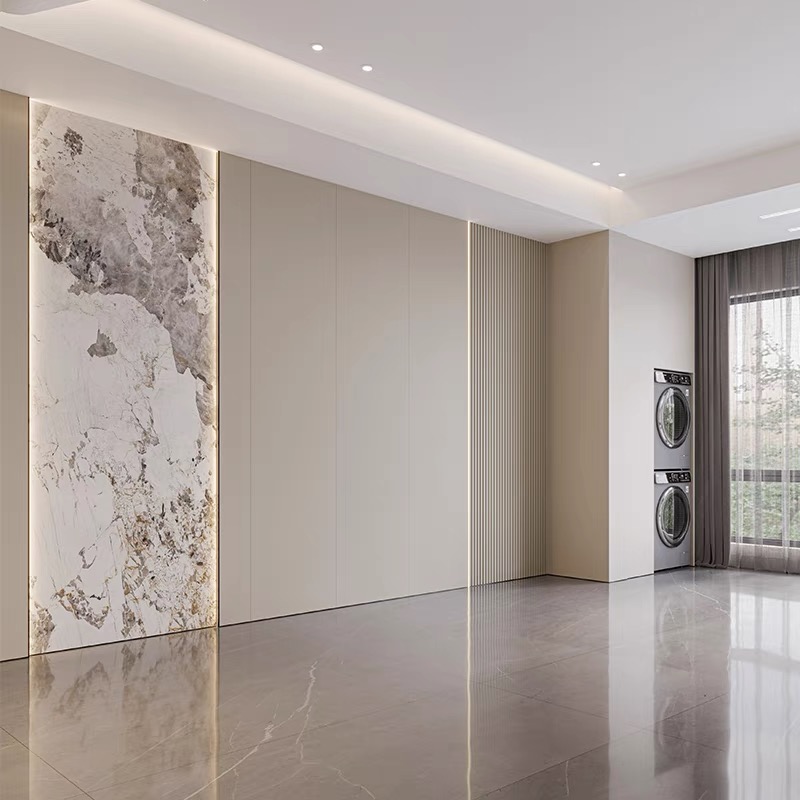 全屋定制背景墙壁纸卧室沙发电视装修墙布仿木饰面格栅大理石壁画