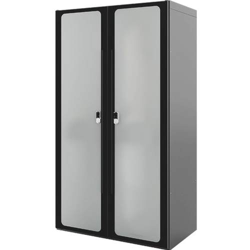 领顿金属防潮衣柜500DⅡ对开门密码锁衣橱磨砂玻璃双门组合柜