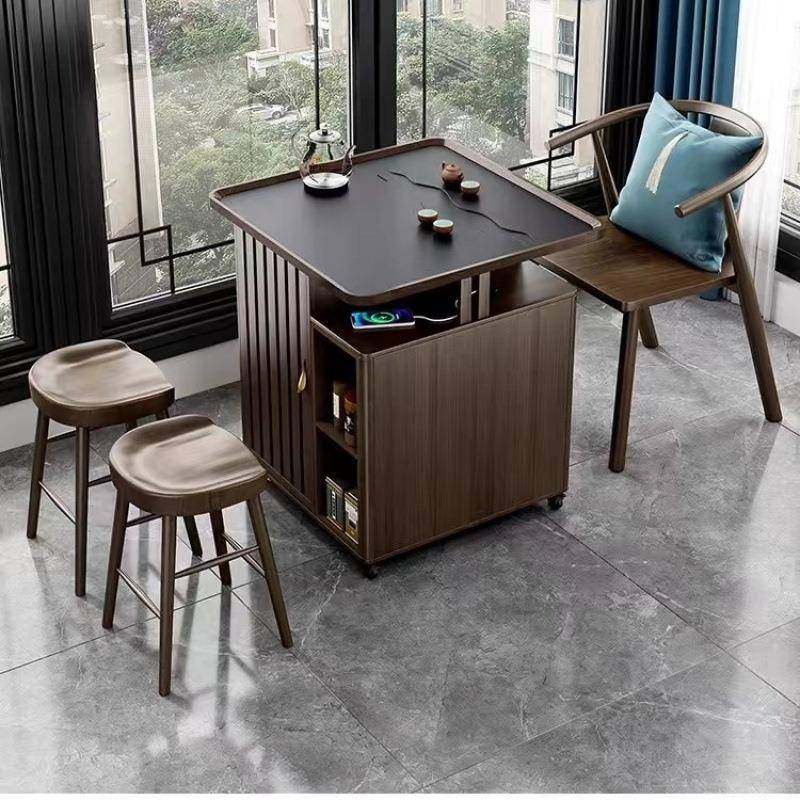 中式阳车实台茶桌小户型小茶台家用木岩板移动带轮茶茶桌RQS椅组,商业/办公家具,茶台/茶桌,淘宝优惠券,粉丝福利购,淘宝优惠卷