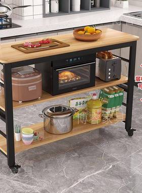 厨切菜小桌家带轮子长桌子多功能置物桌简易多BQX层长方用形桌房