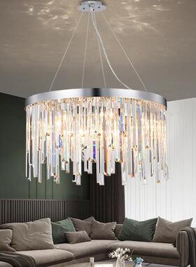 9K苏水晶条吊灯客厅灯复卧室餐厅灯33流楼梯式楼灯具轻奢客厅吊灯
