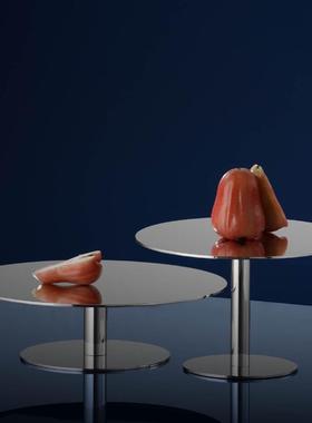 KOM盘FORTECH家流光精抛不锈钢高脚点心软装品金饰属00.2果居盘