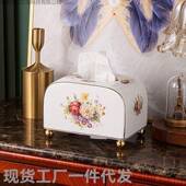 直销现货欧式 厅陶瓷小餐纸盒客巾807抽纸盒家用厅茶几创意纸盒收
