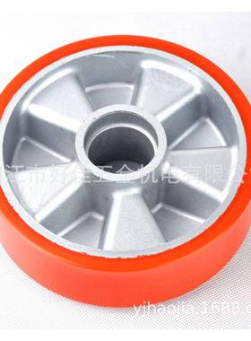 1芯80X5X6mm铝聚0氨0酯（PU）HJ180506橙色脚轮