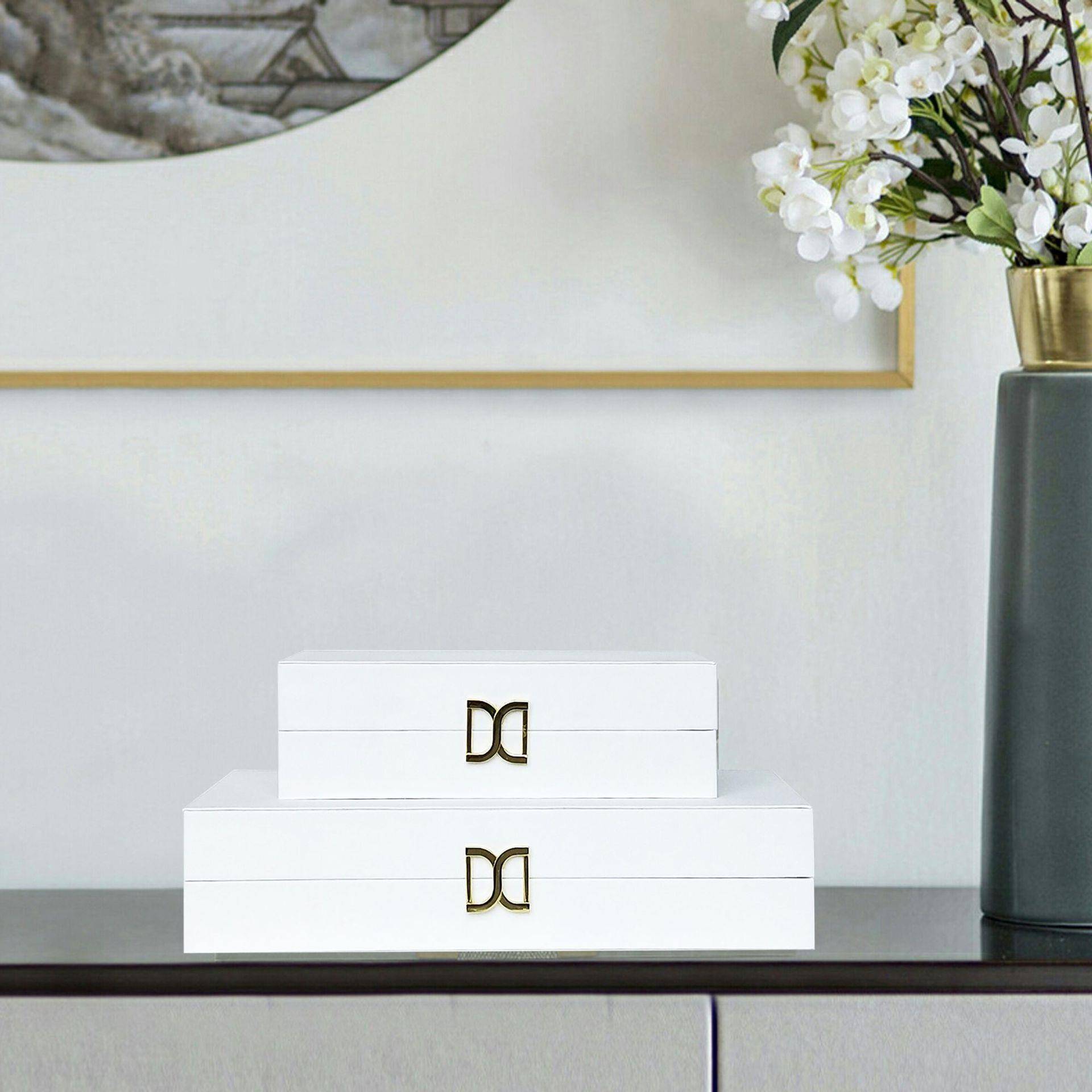 简新中衣式约木艺PSX25PU皮装饰盒摆件样板房帽创意家居间软装饰