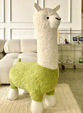 羊驼凳成子板凳动物坐凳客厅网大号椅人子红卡通客厅装饰摆件ltao