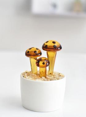 物AL101855淄博意琉璃小件多肉摆仙人掌豆芽植盆栽办公桌玻创璃工