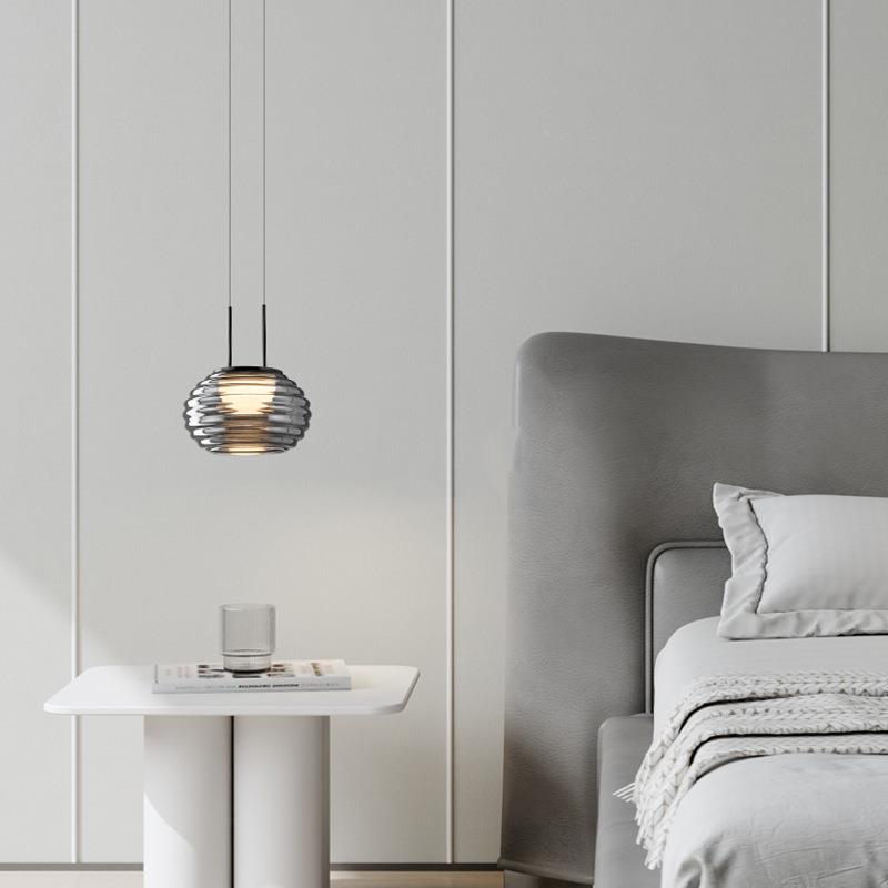 意式简卧室床头璃M-358吊极灯玻现代简约客厅厅吧台岛台设计餐感