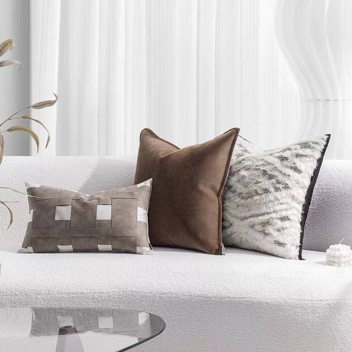 样板房抱枕厅轻奢简约现店代装沙发客TCR靠垫方枕样软板间酒抱枕