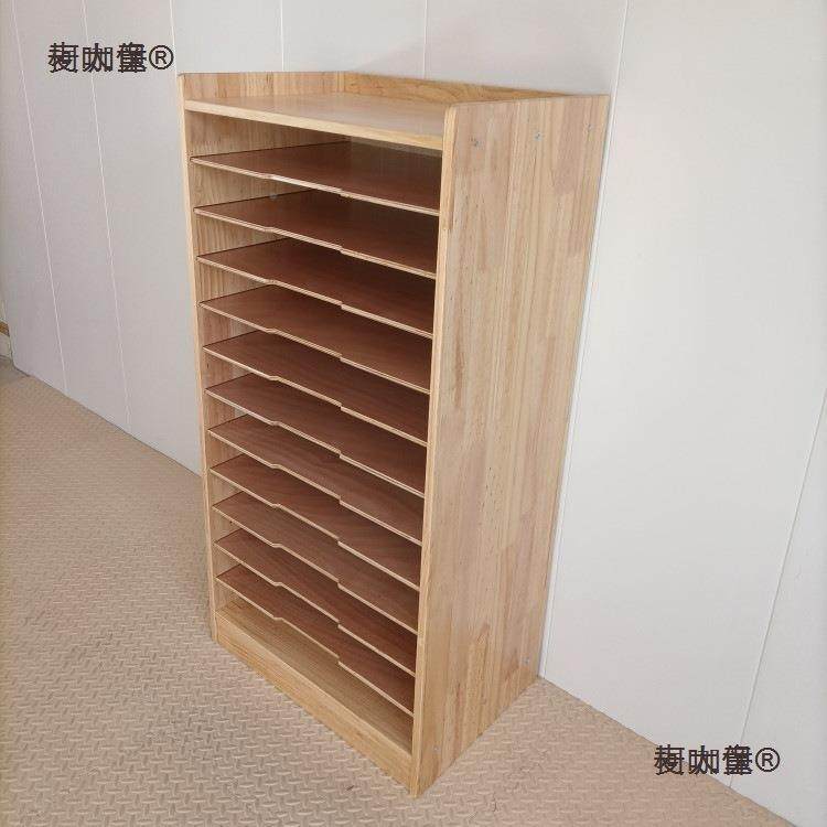 K幼儿园实木麦太保画纸柜画室4开卡纸收纳太柜术美室柜子纸张存储