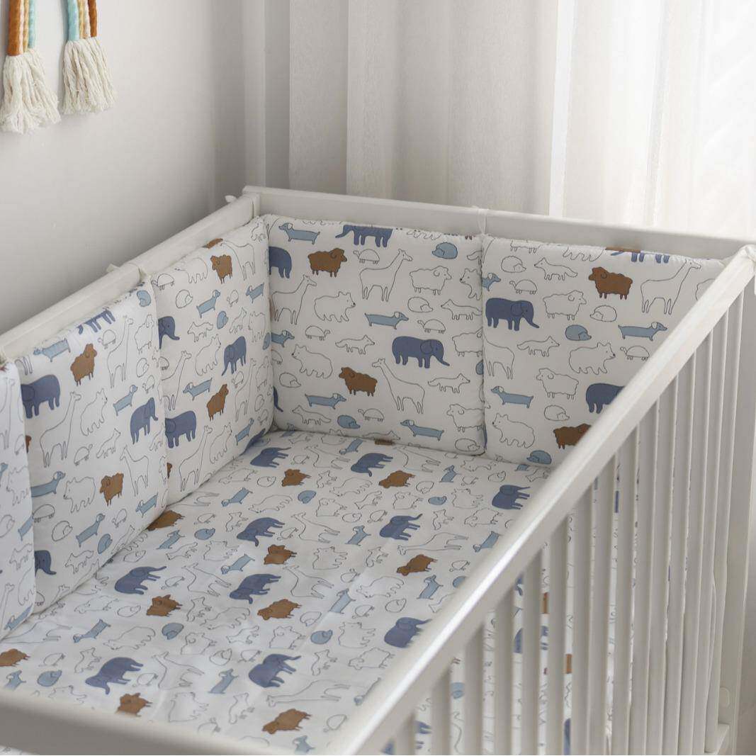 宝床围婴儿床30*30整上用品卡通纯棉宝绵防撞护栏30*3*60整片洗棕