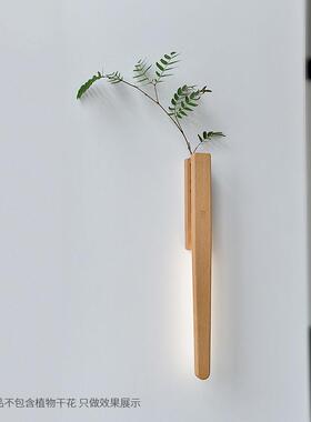 款原木花道创新意le592d花器灯免布线磁电吸充小夜灯客厅床壁头灯