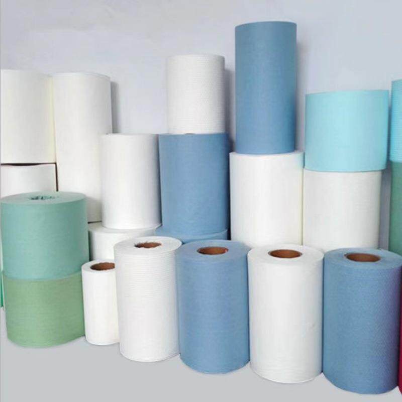 蓝色工业大卷纸替代无品牌/尘金利无可纸多用途吸水吸佰油无纺清