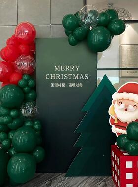 圣诞节场景布商场店铺活动氛围装饰拍照打置t球卡VHZ美陈气背景墙