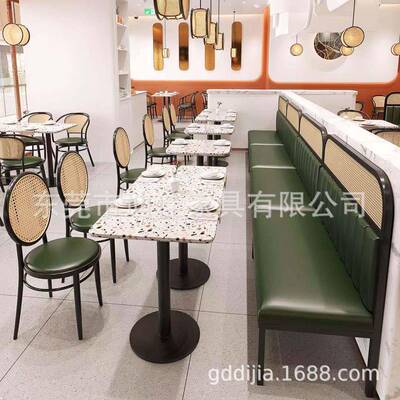 简卡约藤艺座沙发新式宿茶中餐厅中DJ-WT397餐馆民西餐厅编藤卡座