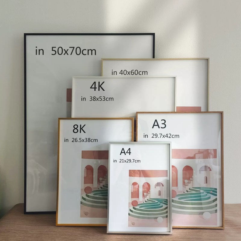 铝合金画框相框简约窄边外框广告海报写真框拼图装裱相框定制尺寸