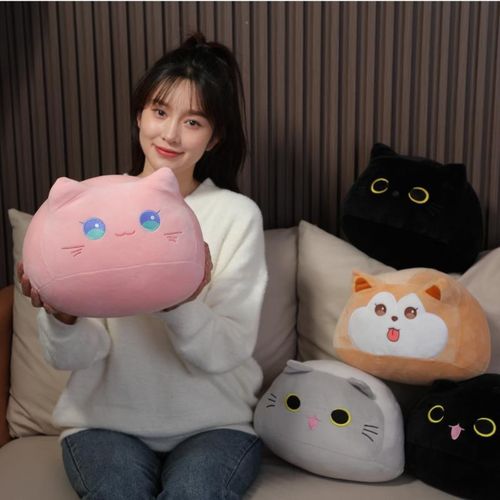 卡通黑猫公仔动物女生宿舍睡觉毛绒玩具抱枕 办公室家居沙发靠垫
