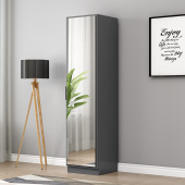 镜子全身试衣镜现代简约家用衣柜带镜小户型储物落地镜立体穿衣镜