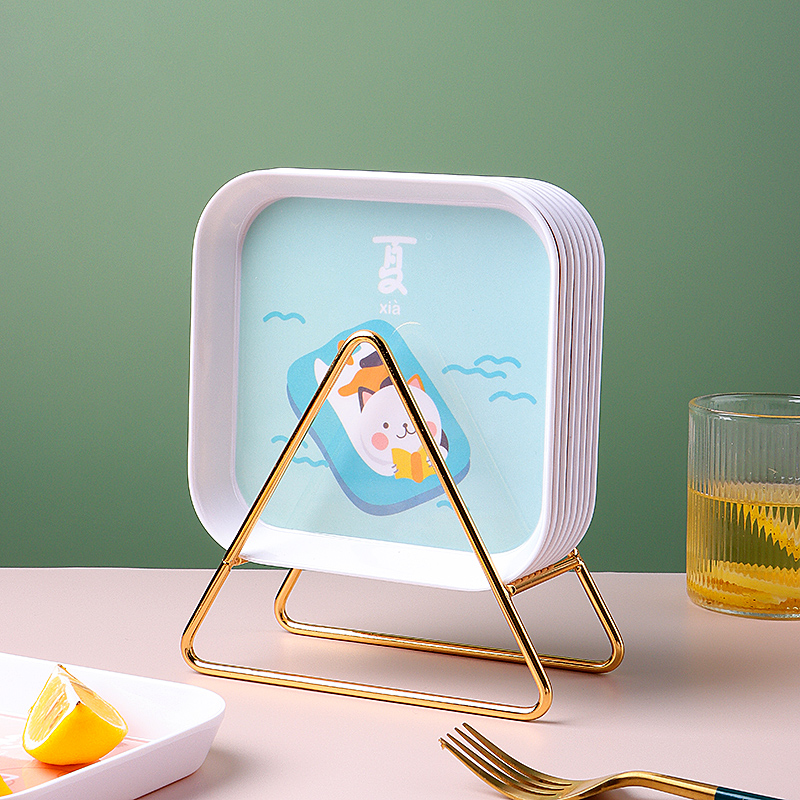 小盘子碟子卡通小菜碟5寸小吃碟家用吐骨头盘碟餐桌渣盘垃圾盘碟