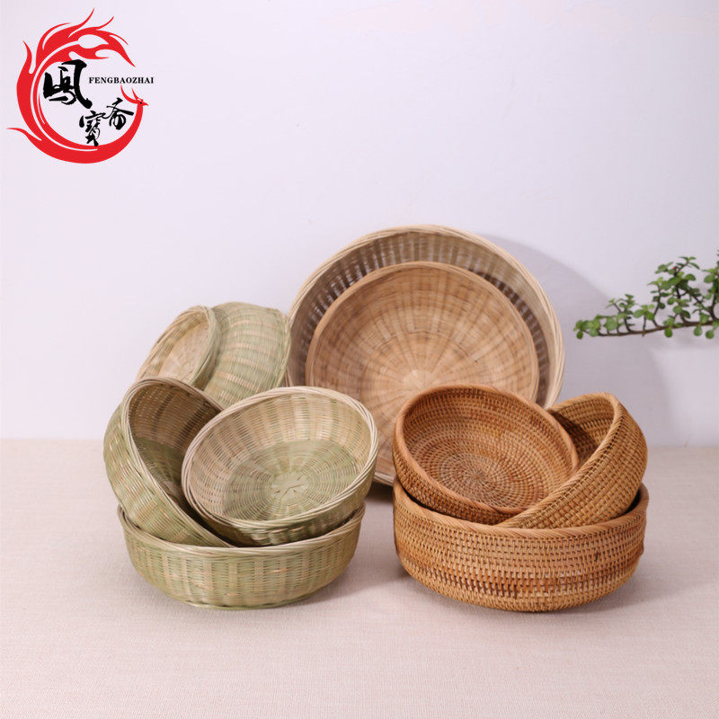 竹编筐竹簸箕竹筐竹篮子收纳筐竹匾 果篮竹菜篮小簸箕竹筐子菜筐,特色手工艺,竹编/竹雕,淘宝优惠券,粉丝福利购,淘宝优惠卷