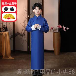正品声大褂六儿童相演出服快板服装说书人款三句半马褂长衫一同表