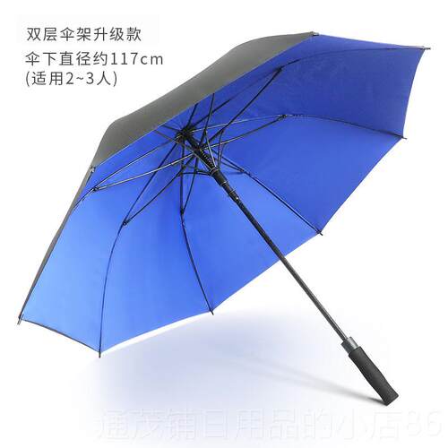 正品长柄风雨伞士24骨大暴号双人加大加厚加固黑直柄抗定制可印lo